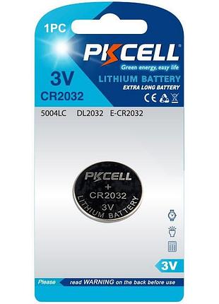 Батарейка cr2032 pkcell cr2032-1b 3.0v lithium power 1pcs/card