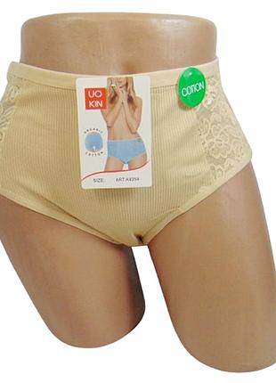 Женские трусики в рубчик uokin xl бежевые 9354