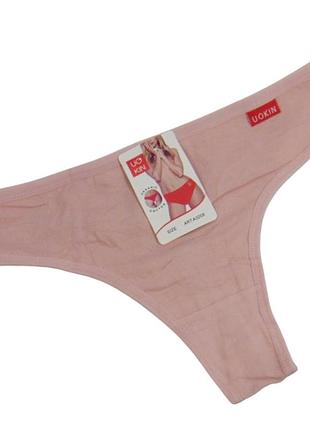 Стринги хлопковые uokin 3208 xl пудровые