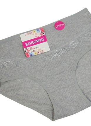 Жіночі трусики рубчик kokowei 3xl сірі 3410