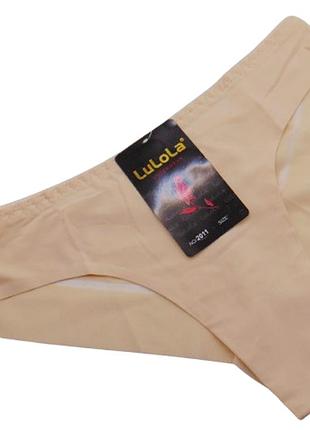 Бесшовные трусики бразилиана с сеточкой сзади xl бежевые lulola 2011