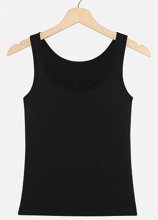 Жіноча майка на широких бретелях бавовна 2xl (eur44) чорна berrak 18080