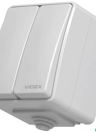 Выключатель 2-ной наружный ip65 videx binera vf-bnw11-g