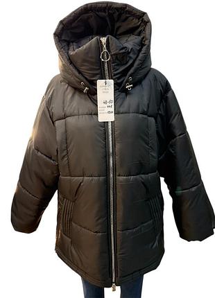 Пуховик женский зимний oversize на биопухе biopug 60-62