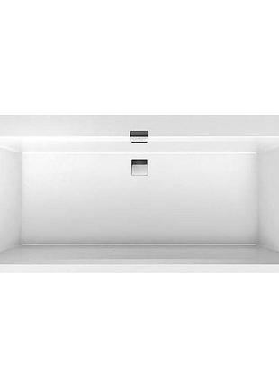 Squro edge 12 ванна 180*80см с ножками и сливом-переливом, цвет white alpin