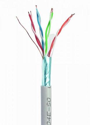 Звита пара, cablexpert fpc-5004e-so/100c, cat5e, одножильна, екранована фольгою, 100 м