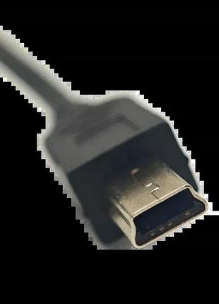 Кабель питания mini-usb to usb удлиненный коннектор 10mm 1m черный