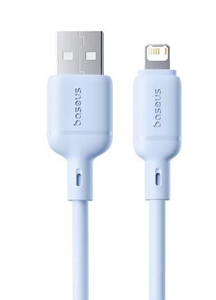 Baseus silky series lightning кабель usb 1 м 2.4a fast charging для iphone, прочный, синий