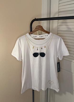 Жіноча футболка в білому кольорі karl lagerfeld 6