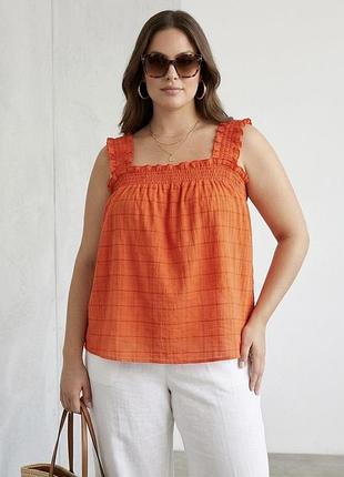 ☀️ яскравий літній топ plus size від f&f (британія)