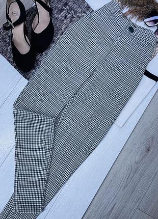Штани zara s m літні брюки в клітинку жіночі штани класичні завужені штани зара