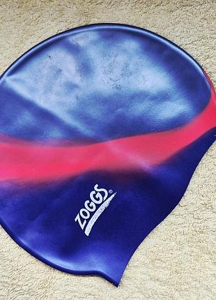 Шапочка для плавання zoggs silicone cap junior - blue & red  дитяча