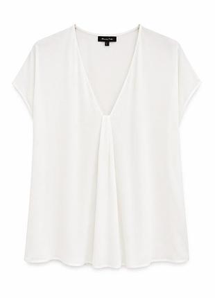 Біла жіноча комбінована блуза футболка бренд massimo dutti