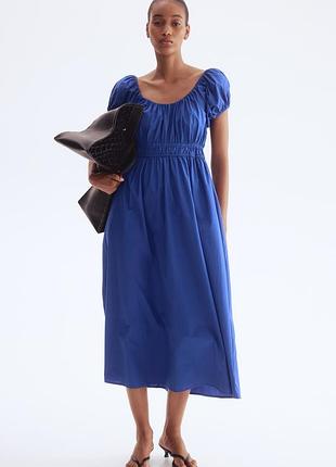 Синя бавовняна сукня h&m