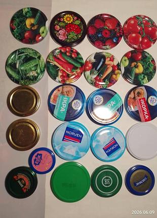 Крышка твист на банку для продуктов закручивающаяся, разный диаметр, 21 шт набор