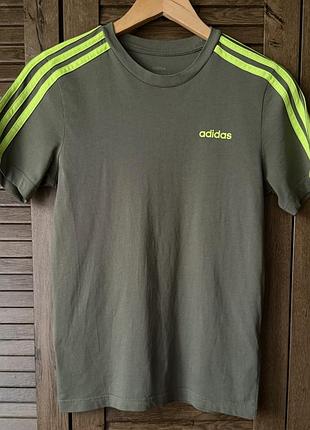Нова оригінальна підліткова футболка adidas essentials 3-stripes, 100%, бавовна, 12-13 р., 158 см
