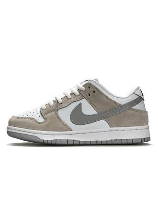 Жіночі кросівки nike sb dunk low beige white grey