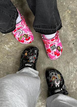 Тапки crocs x bape