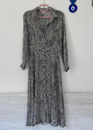 Стильне плаття-сорочка міді morris&co×h&m розмір хс 100% віскоза