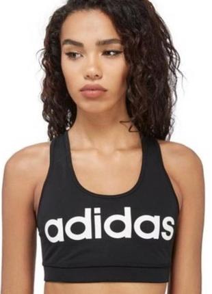Черный спортивный топ adidas uk16-18
