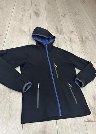 Дитяча чорна куртка софтшел від quechua decathlon модель mh 550 на зріст 151–160см 12-13 років