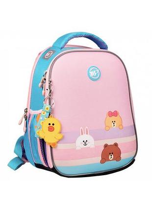 Рюкзак школьный каркасный yes h-100 line friends