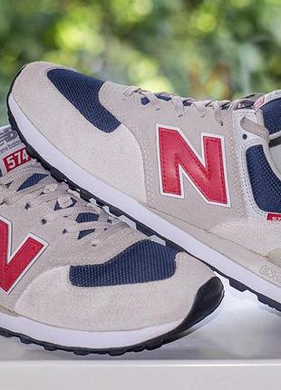 Кросівки new balance 574 ml574sj2 men's leather grey/red/blue 42 р. оригінал