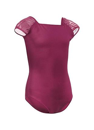 Купальник для балета / гимнастики бордовый с сеткой domyos decathlon s
