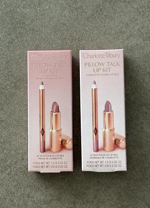 Набір charlotte tilbury mini pillow talk lipstick & liner set