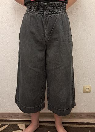 Трендові широкі кюлоти topshop moto з еластичним поясом (paperbag)