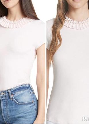 Топ ted baker nickita блідо-рожевого кольору з перловим коміром і оборками