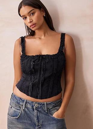 Бавовняний топ корсет прошва urban outfitters