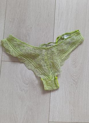 Салатовые кружные трусики ажурные трусы кружевные m м 10 38 46