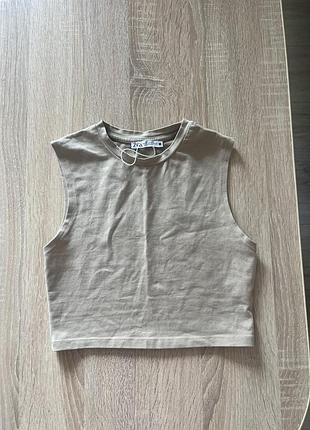 Топ бежевий zara
