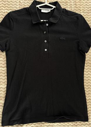 Жіноче чорне поло lacoste