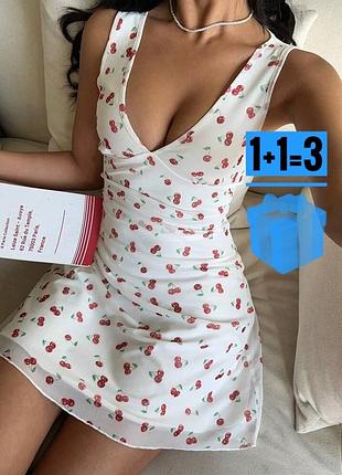 Сукня з вишеньками shein m