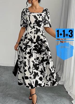 Довга сукня в абстрактний принт shein 2xl