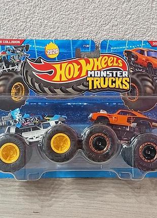 Набор машинок hot wheels monster trucks demolition doubles (slam prix и dodge charger r/t)