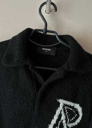 Вовняний светр represent initial boucle polo black pullovers 3
