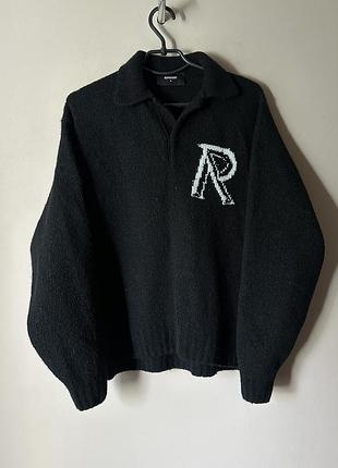 Вовняний светр represent initial boucle polo black pullovers 2