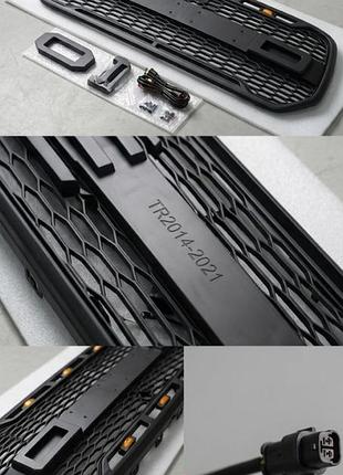 Решетка радиатора ford ranger t7 2015-2018 raptor style черная матовая с led огнями