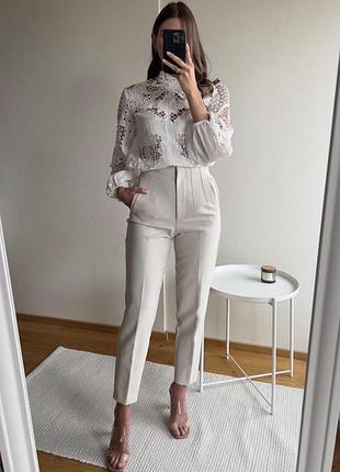Штани zara з високою талією брюки zara офісні