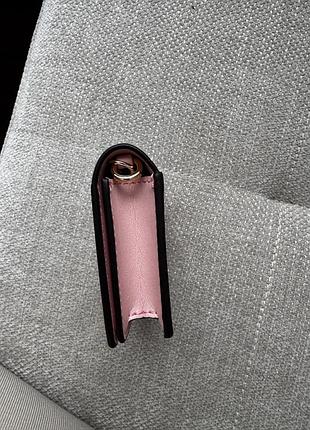 Мини сумочка-кошелек coach цветочный принт молочный цвет 3