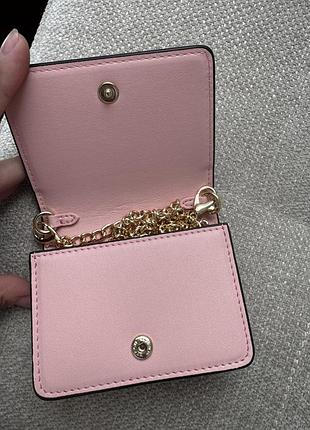 Мини сумочка-кошелек coach цветочный принт молочный цвет 4