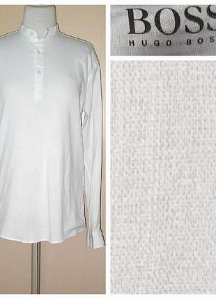 Hugo boss сорочка m-l-xl 46-48  белая коттон бавовна рубашка длинные рукава