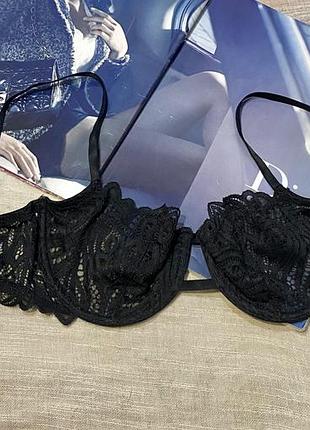 H&amp;m новый базовый черный кружевной бюст на косточках