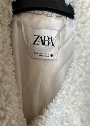 Шубка тедди белого цвета , шубка барашек zara s , длинная еко-шуба на зиму 3