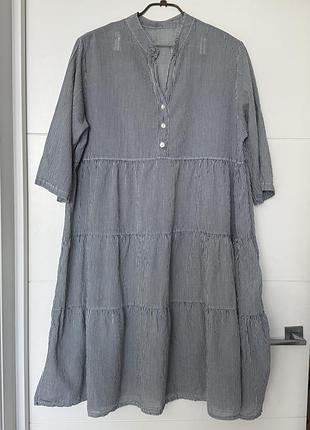 Бавовняна сукня в смужку oversize