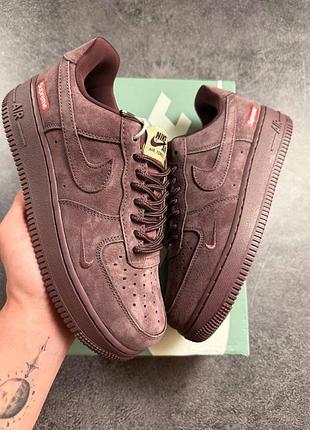 Nike air force 1 low x supreme burgundy