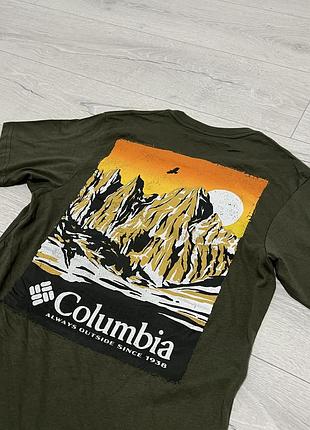 Columbia нова оригінальна чоловіча футболка літня котон з принтом спортивна на кожен колумбія хакі s